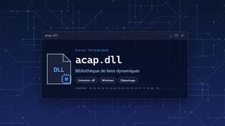 Visuel technique du fichier acap.dll, bibliothèque de liens dynamiques de Windows