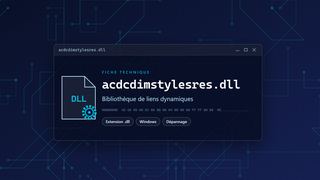 Visuel technique du fichier acdcdimstylesres.dll, bibliothèque de liens dynamiques de Windows