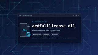 Visuel technique du fichier acdfulllicense.dll, bibliothèque de liens dynamiques de Windows