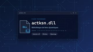 Visuel technique du fichier actksn.dll, bibliothèque de liens dynamiques de Windows