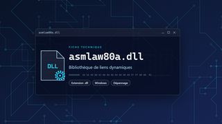 Visuel technique du fichier asmlaw80a.dll, bibliothèque de liens dynamiques de Windows