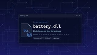 Visuel technique du fichier battery.dll, bibliothèque de liens dynamiques de Windows