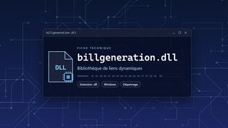 Visuel technique du fichier billgeneration.dll, bibliothèque de liens dynamiques de Windows