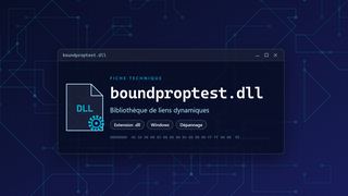 Visuel technique du fichier boundproptest.dll, bibliothèque de liens dynamiques de Windows