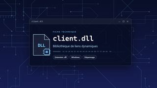 Visuel technique du fichier client.dll, bibliothèque de liens dynamiques de Windows