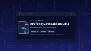 Visuel technique du fichier crlfxadjusttrans100.dll, bibliothèque de liens dynamiques de Windows