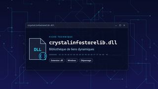 Visuel technique du fichier crystalinfostorelib.dll, bibliothèque de liens dynamiques de Windows