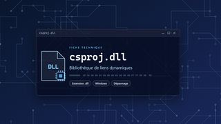 Visuel technique du fichier csproj.dll, bibliothèque de liens dynamiques de Windows