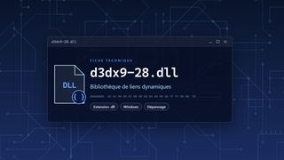 Visuel technique du fichier d3dx9-28.dll, bibliothèque de liens dynamiques de Windows