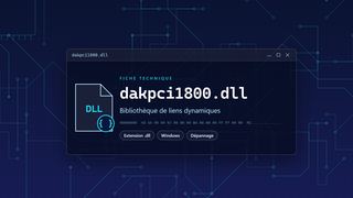 Visuel technique du fichier dakpci1800.dll, bibliothèque de liens dynamiques de Windows