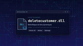 Visuel technique du fichier deletecustomer.dll, bibliothèque de liens dynamiques de Windows