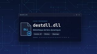 Visuel technique du fichier destdll.dll, bibliothèque de liens dynamiques de Windows