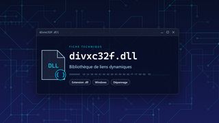 Visuel technique du fichier divxc32f.dll, bibliothèque de liens dynamiques de Windows
