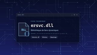 Visuel technique du fichier ersvc.dll, bibliothèque de liens dynamiques de Windows