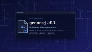 Visuel technique du fichier genproj.dll, bibliothèque de liens dynamiques de Windows