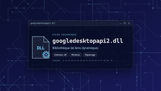 Visuel technique du fichier googledesktopapi2.dll, bibliothèque de liens dynamiques de Windows