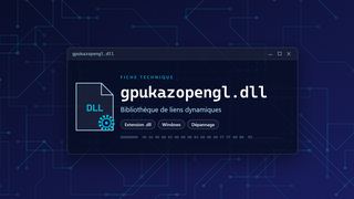 Visuel technique du fichier gpukazopengl.dll, bibliothèque de liens dynamiques de Windows
