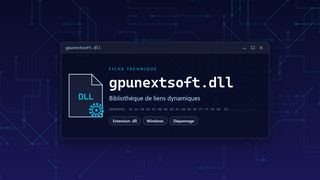 Visuel technique du fichier gpunextsoft.dll, bibliothèque de liens dynamiques de Windows