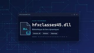 Visuel technique du fichier hfxclasses45.dll, bibliothèque de liens dynamiques de Windows