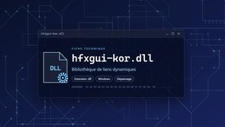 Visuel technique du fichier hfxgui-kor.dll, bibliothèque de liens dynamiques de Windows
