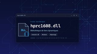 Visuel technique du fichier hprc1608.dll, bibliothèque de liens dynamiques de Windows
