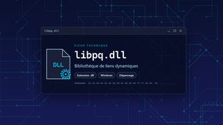 Visuel technique du fichier libpq.dll, bibliothèque de liens dynamiques de Windows