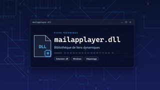 Visuel technique du fichier mailapplayer.dll, bibliothèque de liens dynamiques de Windows