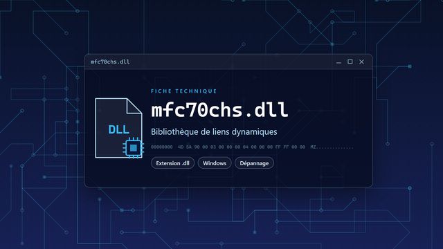 Erreur mfc70chs.dll : causes et solutions Visuel technique du fichier mfc70chs.dll, bibliothèque de liens dynamiques de Windows