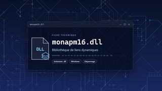 Visuel technique du fichier monapm16.dll, bibliothèque de liens dynamiques de Windows