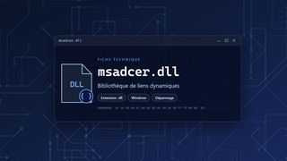 Visuel technique du fichier msadcer.dll, bibliothèque de liens dynamiques de Windows