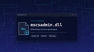 Visuel technique du fichier mscsadmin.dll, bibliothèque de liens dynamiques de Windows