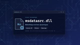 Visuel technique du fichier msdatasrc.dll, bibliothèque de liens dynamiques de Windows