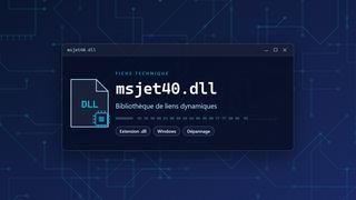 Visuel technique du fichier msjet40.dll, bibliothèque de liens dynamiques de Windows