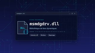 Visuel technique du fichier msmdgdrv.dll, bibliothèque de liens dynamiques de Windows