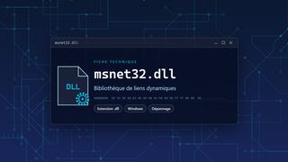 Visuel technique du fichier msnet32.dll, bibliothèque de liens dynamiques de Windows