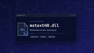 Visuel technique du fichier mstext40.dll, bibliothèque de liens dynamiques de Windows