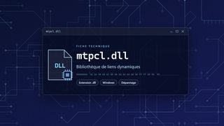 Visuel technique du fichier mtpcl.dll, bibliothèque de liens dynamiques de Windows