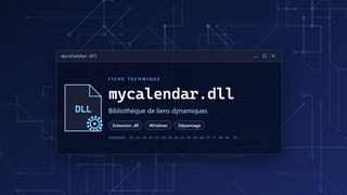 Visuel technique du fichier mycalendar.dll, bibliothèque de liens dynamiques de Windows