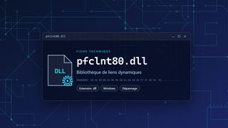 Visuel technique du fichier pfclnt80.dll, bibliothèque de liens dynamiques de Windows
