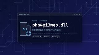 Visuel technique du fichier php4pi3web.dll, bibliothèque de liens dynamiques de Windows