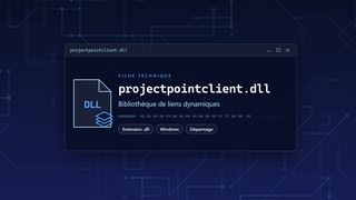 Visuel technique du fichier projectpointclient.dll, bibliothèque de liens dynamiques de Windows