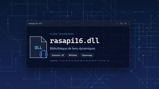 Visuel technique du fichier rasapi16.dll, bibliothèque de liens dynamiques de Windows