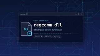 Visuel technique du fichier regcomm.dll, bibliothèque de liens dynamiques de Windows