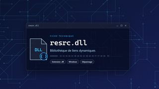 Visuel technique du fichier resrc.dll, bibliothèque de liens dynamiques de Windows