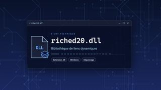 Visuel technique du fichier riched20.dll, bibliothèque de liens dynamiques de Windows
