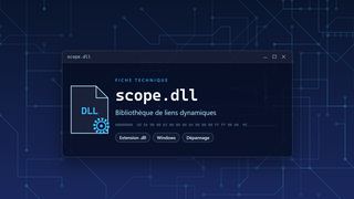 Visuel technique du fichier scope.dll, bibliothèque de liens dynamiques de Windows