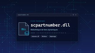 Visuel technique du fichier scpartnumber.dll, bibliothèque de liens dynamiques de Windows