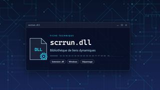 Visuel technique du fichier scrrun.dll, bibliothèque de liens dynamiques de Windows