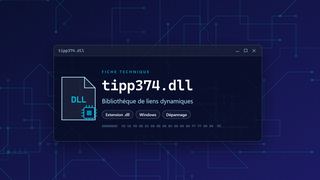 Visuel technique du fichier tipp374.dll, bibliothèque de liens dynamiques de Windows