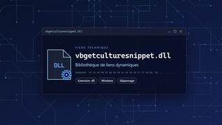 Visuel technique du fichier vbgetculturesnippet.dll, bibliothèque de liens dynamiques de Windows